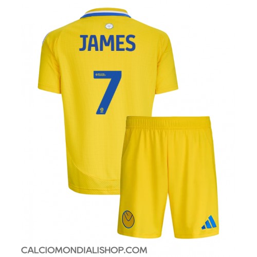 Maglie da calcio Leeds United Daniel James #7 Seconda Maglia Bambino 2024-25 Manica Corta (+ Pantaloni corti)